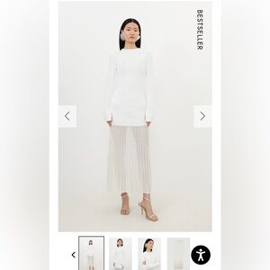 Karen Millen Viscose Blend Knit Sheer Skirt Maxi Dress NWT